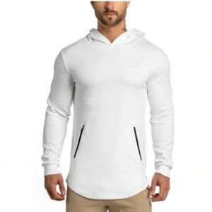 Asrv White Men’s Fitness Running Hoodie